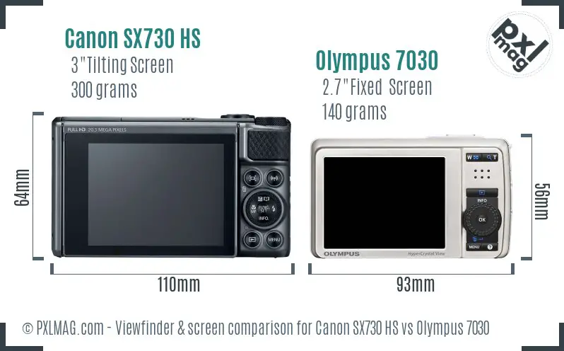 Canon SX730 HS vs Olympus 7030 Screen and Viewfinder comparison Canon SX730 HS vs Olympus 7030 Screen and Viewfinder comparison