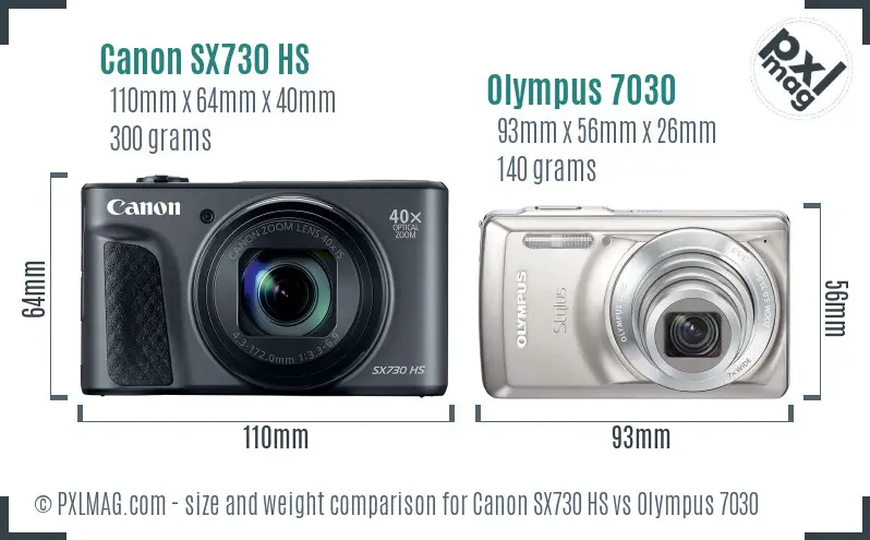 Canon SX730 HS vs Olympus 7030 size comparison Canon SX730 HS vs Olympus 7030 size comparison