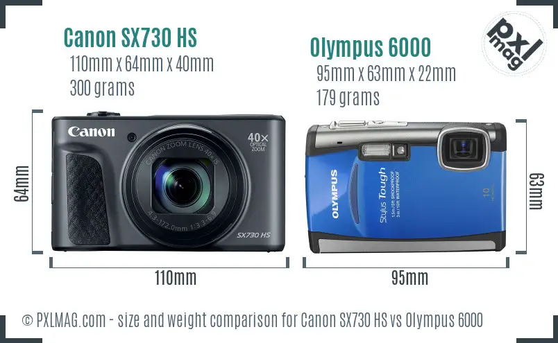 Canon SX730 HS vs Olympus 6000 size comparison Canon SX730 HS vs Olympus 6000 size comparison