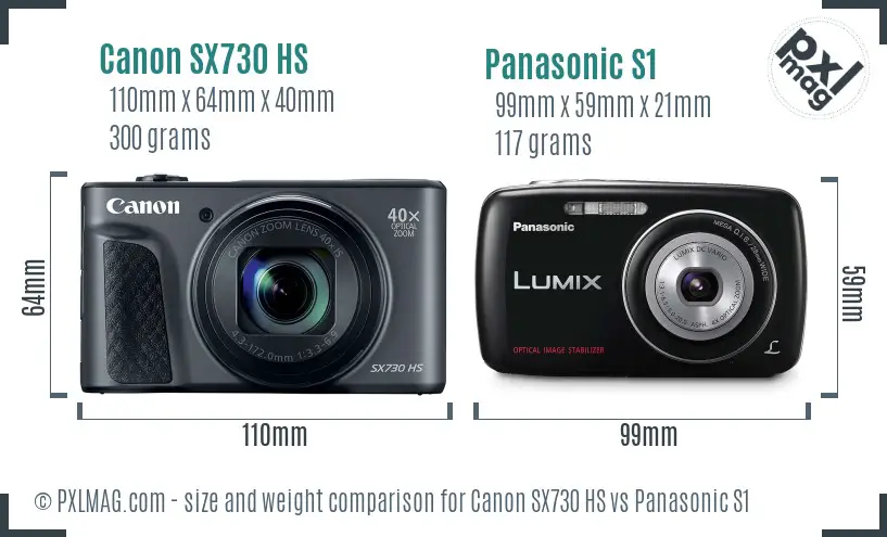 Canon SX730 HS vs Panasonic S1 size comparison