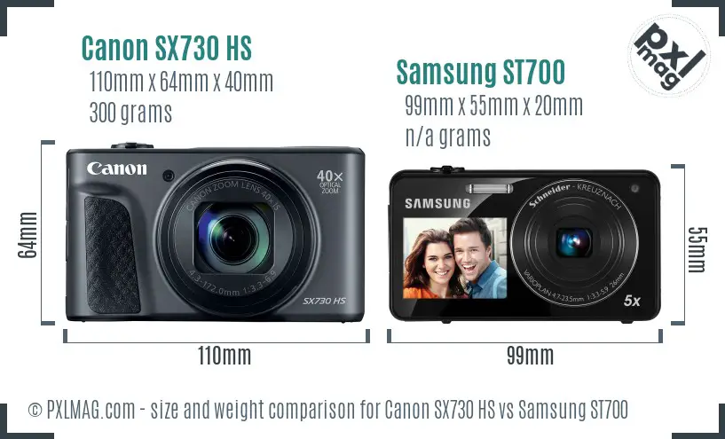 Canon SX730 HS vs Samsung ST700 size comparison Canon SX730 HS vs Samsung ST700 size comparison