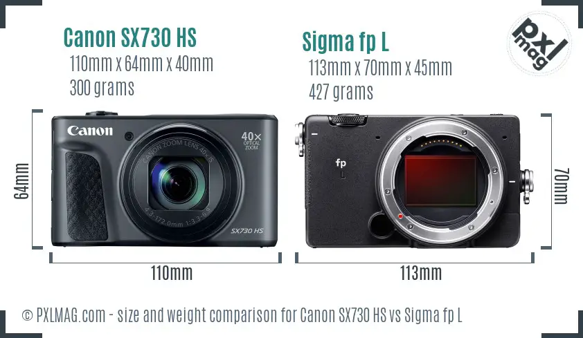Canon SX730 HS vs Sigma fp L size comparison Canon SX730 HS vs Sigma fp L size comparison