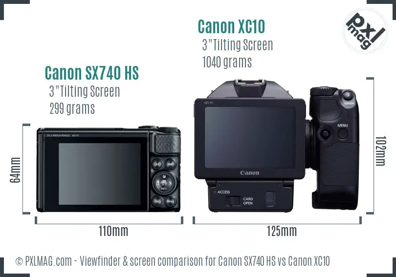 Canon SX740 HS vs Canon XC10 Screen and Viewfinder comparison Canon SX740 HS vs Canon XC10 Screen and Viewfinder comparison