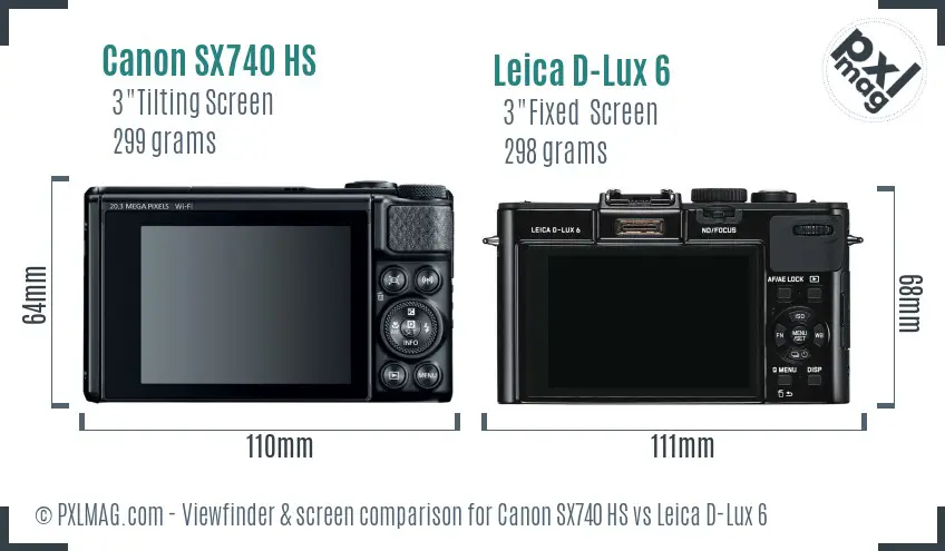 Canon SX740 HS vs Leica D-Lux 6 Screen and Viewfinder comparison Canon SX740 HS vs Leica D-Lux 6 Screen and Viewfinder comparison