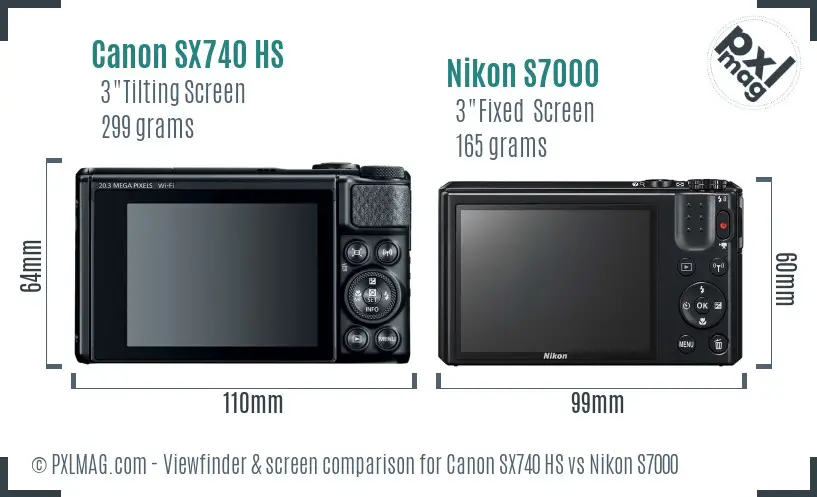 Canon SX740 HS vs Nikon S7000 Screen and Viewfinder comparison Canon SX740 HS vs Nikon S7000 Screen and Viewfinder comparison