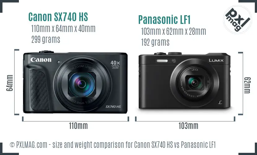 Canon SX740 HS vs Panasonic LF1 size comparison Canon SX740 HS vs Panasonic LF1 size comparison