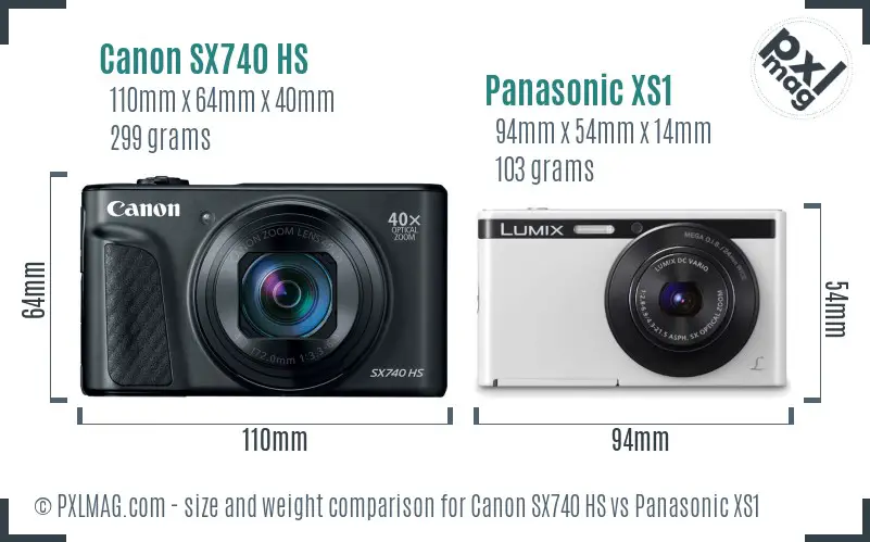 Canon SX740 HS vs Panasonic XS1 size comparison Canon SX740 HS vs Panasonic XS1 size comparison