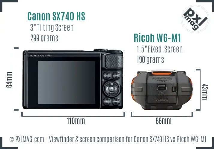 Canon SX740 HS vs Ricoh WG-M1 Screen and Viewfinder comparison Canon SX740 HS vs Ricoh WG-M1 Screen and Viewfinder comparison