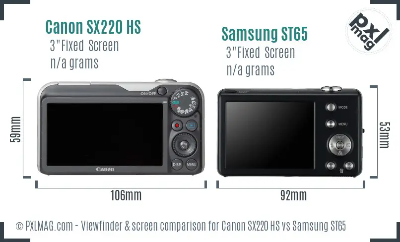 Canon SX220 HS vs Samsung ST65 Screen and Viewfinder comparison Canon SX220 HS vs Samsung ST65 Screen and Viewfinder comparison