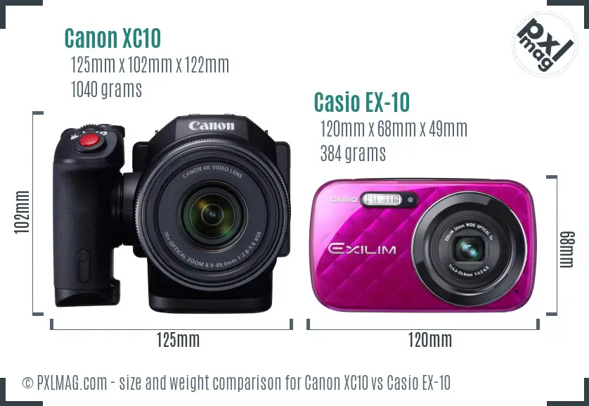 Canon XC10 vs Casio EX-10 size comparison Canon XC10 vs Casio EX-10 size comparison