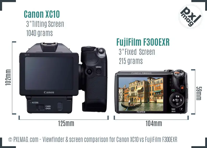 Canon XC10 vs FujiFilm F300EXR Screen and Viewfinder comparison Canon XC10 vs FujiFilm F300EXR Screen and Viewfinder comparison