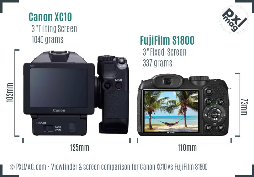 Canon XC10 vs FujiFilm S1800 Screen and Viewfinder comparison Canon XC10 vs FujiFilm S1800 Screen and Viewfinder comparison