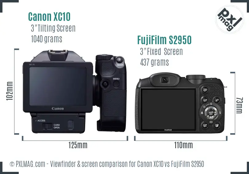Canon XC10 vs FujiFilm S2950 Screen and Viewfinder comparison Canon XC10 vs FujiFilm S2950 Screen and Viewfinder comparison