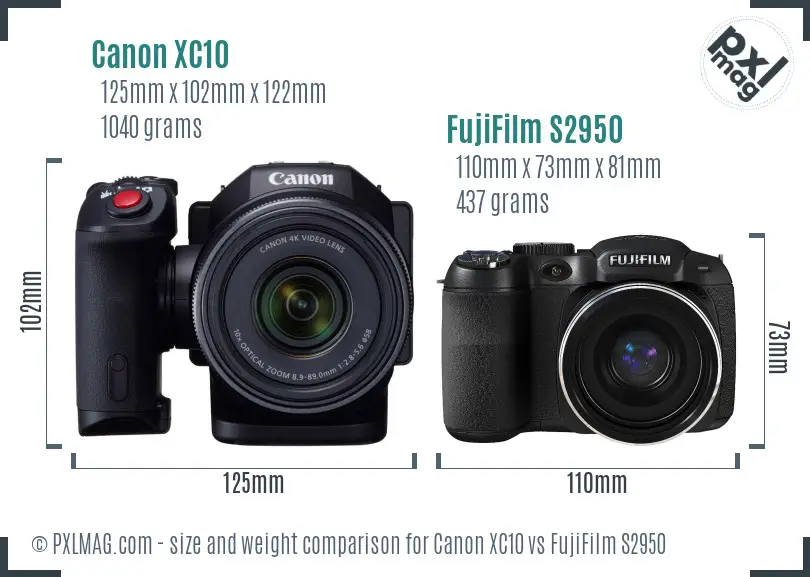 Canon XC10 vs FujiFilm S2950 size comparison Canon XC10 vs FujiFilm S2950 size comparison