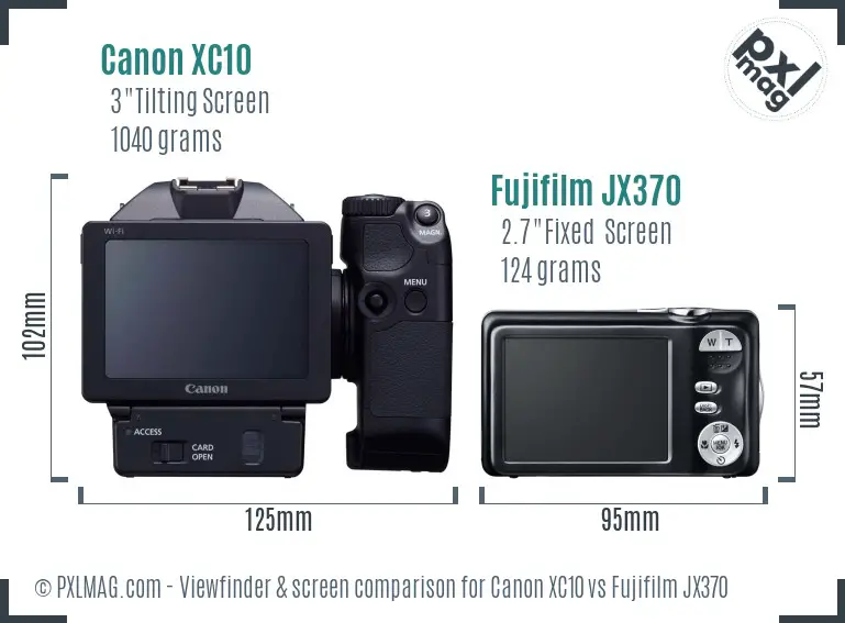 Canon XC10 vs Fujifilm JX370 Screen and Viewfinder comparison