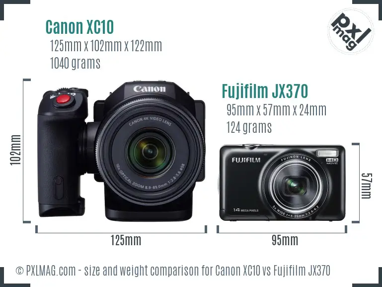 Canon XC10 vs Fujifilm JX370 size comparison