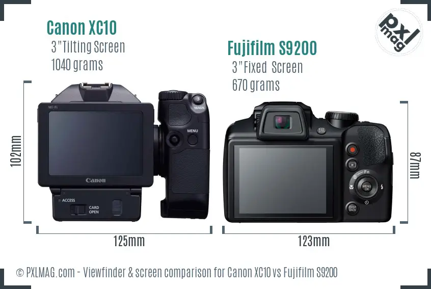 Canon XC10 vs Fujifilm S9200 Screen and Viewfinder comparison Canon XC10 vs Fujifilm S9200 Screen and Viewfinder comparison