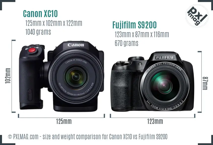 Canon XC10 vs Fujifilm S9200 size comparison Canon XC10 vs Fujifilm S9200 size comparison