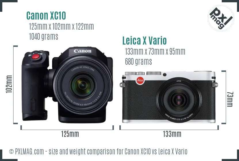 Canon XC10 vs Leica X Vario size comparison