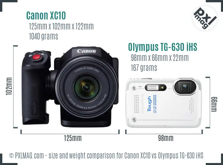 Canon XC10 vs Olympus TG-630 iHS size comparison
