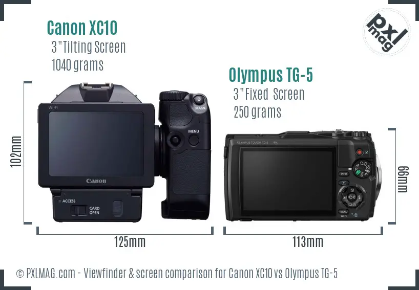 Canon XC10 vs Olympus TG-5 Screen and Viewfinder comparison Canon XC10 vs Olympus TG-5 Screen and Viewfinder comparison