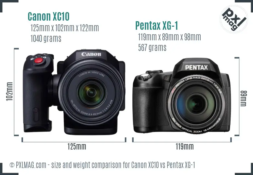 Canon XC10 vs Pentax XG-1 size comparison Canon XC10 vs Pentax XG-1 size comparison