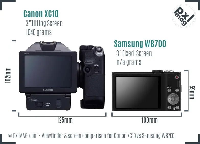 Canon XC10 vs Samsung WB700 Screen and Viewfinder comparison Canon XC10 vs Samsung WB700 Screen and Viewfinder comparison