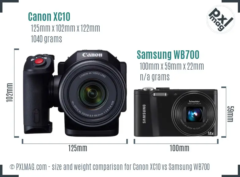 Canon XC10 vs Samsung WB700 size comparison Canon XC10 vs Samsung WB700 size comparison