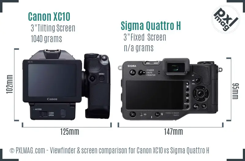 Canon XC10 vs Sigma Quattro H Screen and Viewfinder comparison