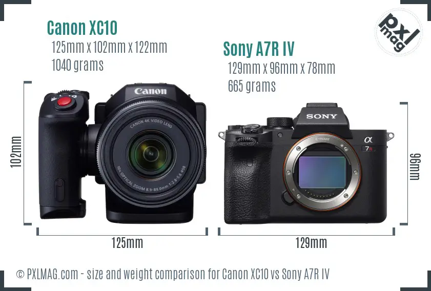 Canon XC10 vs Sony A7R IV size comparison Canon XC10 vs Sony A7R IV size comparison