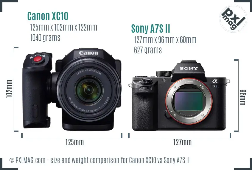 Canon XC10 vs Sony A7S II size comparison Canon XC10 vs Sony A7S II size comparison