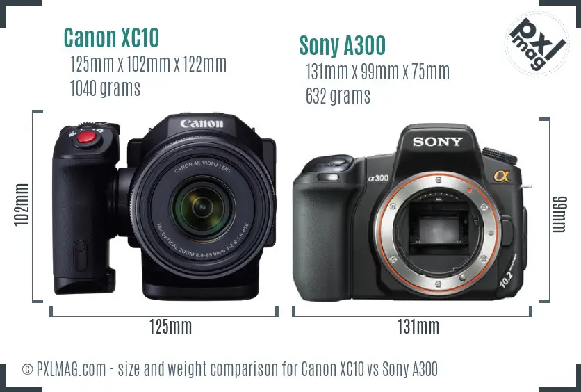 Canon XC10 vs Sony A300 size comparison Canon XC10 vs Sony A300 size comparison