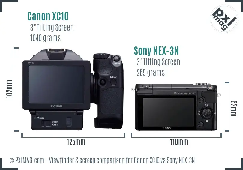 Canon XC10 vs Sony NEX-3N Screen and Viewfinder comparison Canon XC10 vs Sony NEX-3N Screen and Viewfinder comparison