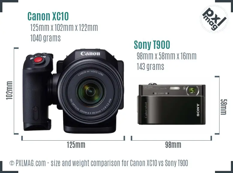 Canon XC10 vs Sony T900 size comparison Canon XC10 vs Sony T900 size comparison