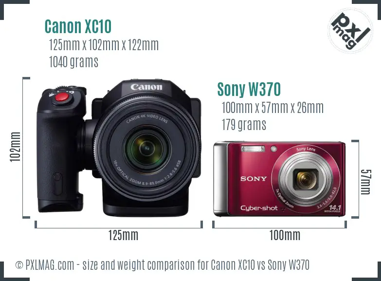 Canon XC10 vs Sony W370 size comparison Canon XC10 vs Sony W370 size comparison