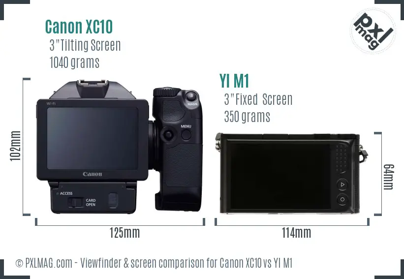 Canon XC10 vs YI M1 Screen and Viewfinder comparison Canon XC10 vs YI M1 Screen and Viewfinder comparison