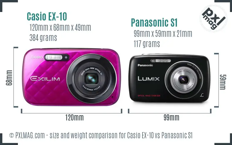 Casio EX-10 vs Panasonic S1 size comparison