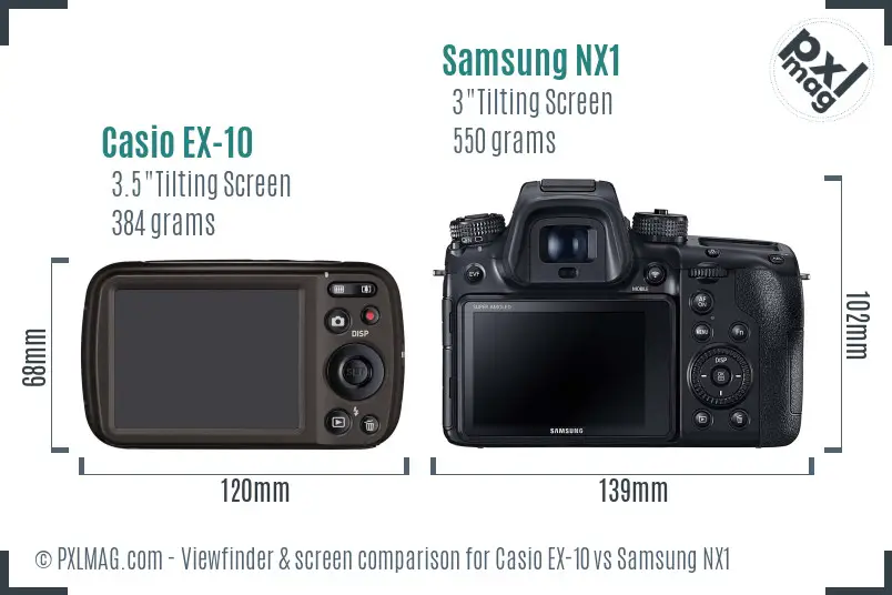 Back LCD screen and interface of both cameras