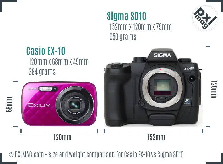 Casio EX-10 vs Sigma SD10 size comparison Casio EX-10 vs Sigma SD10 size comparison