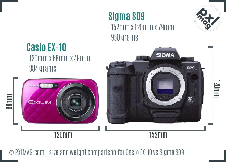 Casio EX-10 vs Sigma SD9 size comparison