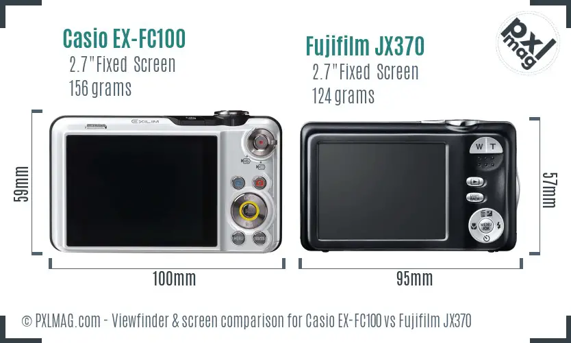 Casio EX-FC100 vs Fujifilm JX370 Screen and Viewfinder comparison Casio EX-FC100 vs Fujifilm JX370 Screen and Viewfinder comparison