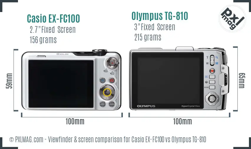 Casio EX-FC100 vs Olympus TG-810 Screen and Viewfinder comparison Casio EX-FC100 vs Olympus TG-810 Screen and Viewfinder comparison