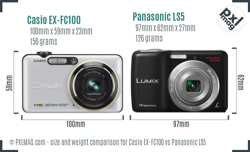 Casio EX-FC100 vs Panasonic LS5 size comparison Casio EX-FC100 vs Panasonic LS5 size comparison