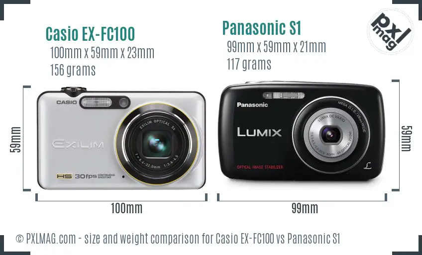 Casio EX-FC100 vs Panasonic S1 size comparison Casio EX-FC100 vs Panasonic S1 size comparison