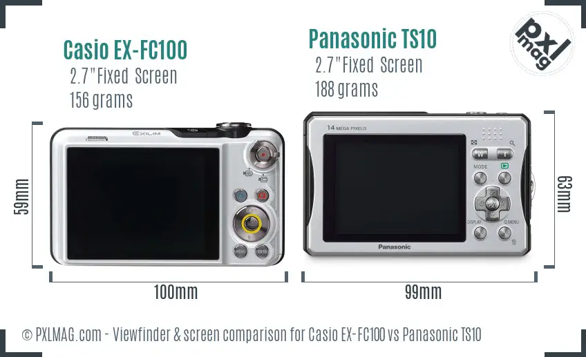Casio EX-FC100 vs Panasonic TS10 Screen and Viewfinder comparison Casio EX-FC100 vs Panasonic TS10 Screen and Viewfinder comparison