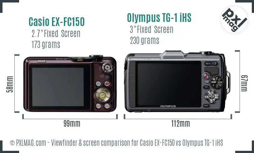 Casio EX-FC150 vs Olympus TG-1 iHS Screen and Viewfinder comparison