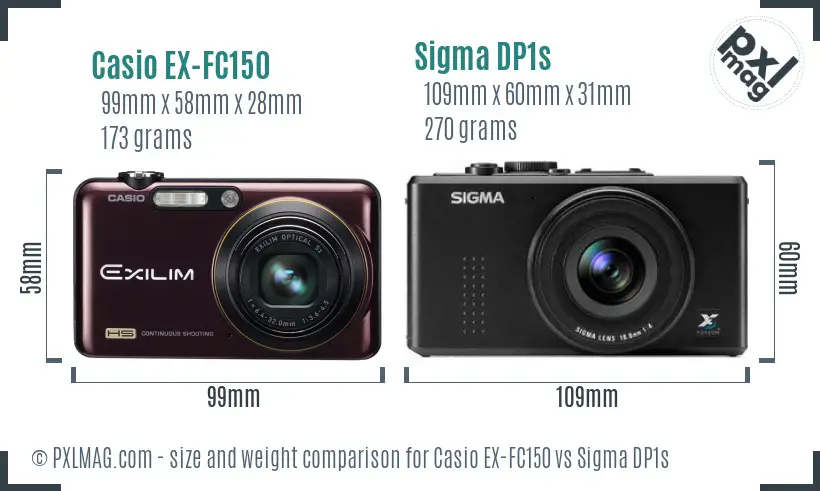 Casio EX-FC150 vs Sigma DP1s size comparison Casio EX-FC150 vs Sigma DP1s size comparison