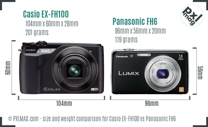 Casio EX-FH100 vs Panasonic FH6 size comparison Casio EX-FH100 vs Panasonic FH6 size comparison
