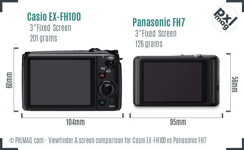 Casio EX-FH100 vs Panasonic FH7 Screen and Viewfinder comparison Casio EX-FH100 vs Panasonic FH7 Screen and Viewfinder comparison