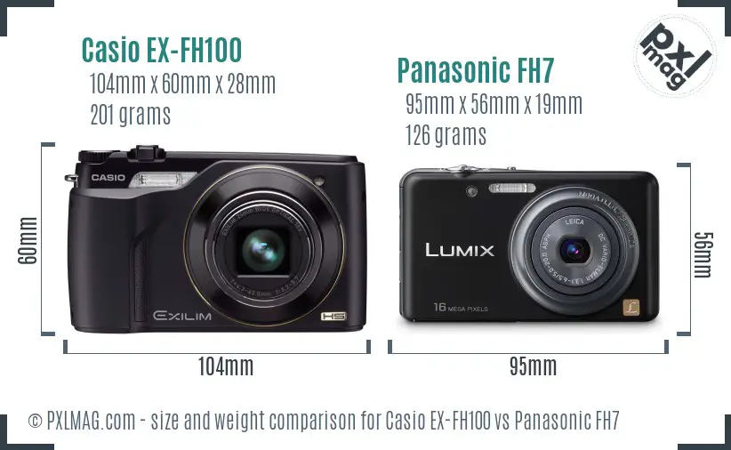 Casio EX-FH100 vs Panasonic FH7 size comparison Casio EX-FH100 vs Panasonic FH7 size comparison